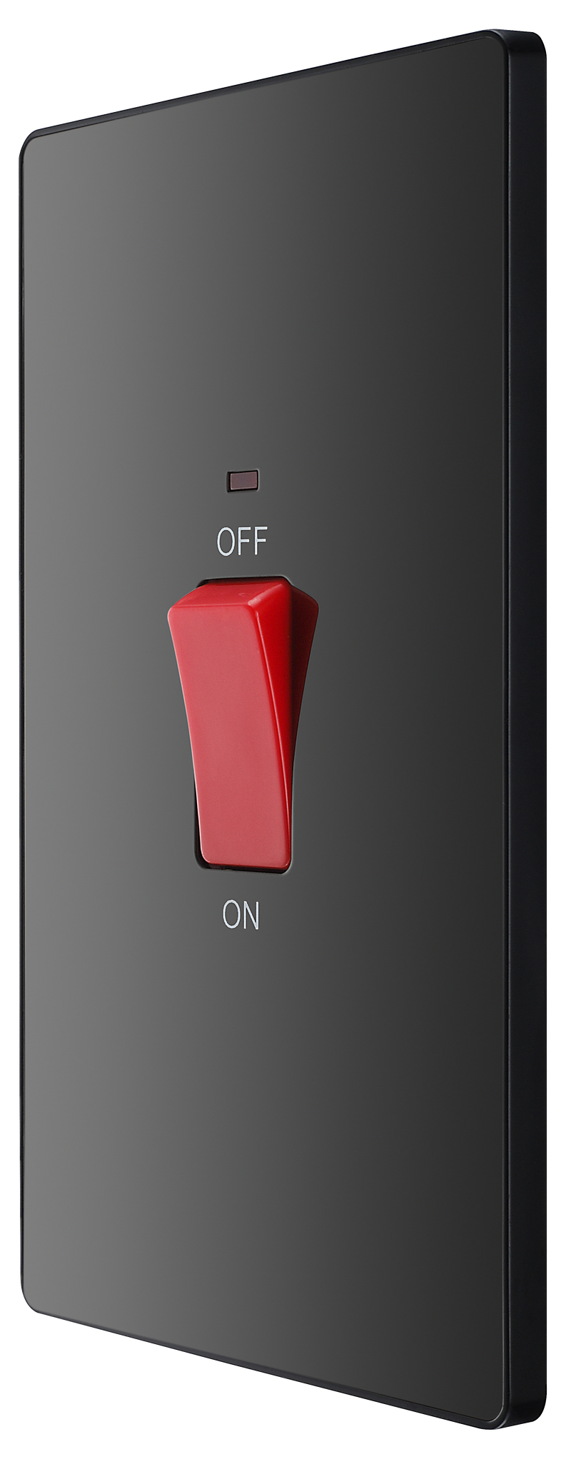 BG Electrical Evolve Black Chrome - 45A, double pole, large plate, with indicator