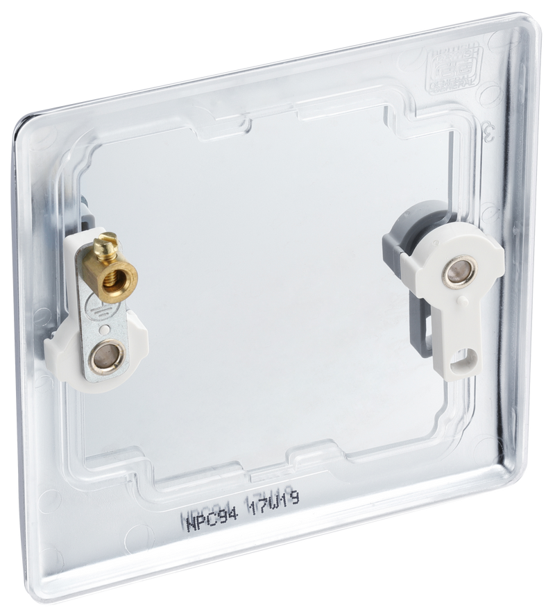BG Electrical Nexus Metal Polished Chrome - Single, blank plate