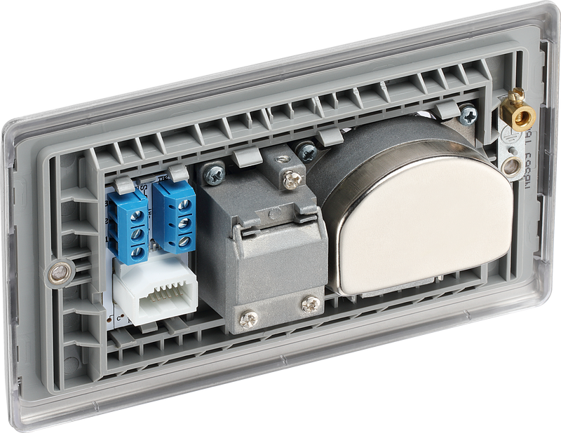 BG Electrical Nexus Metal Brushed Steel - Quadplex, 2 x sat, BT outlet and co-ax returned - screened