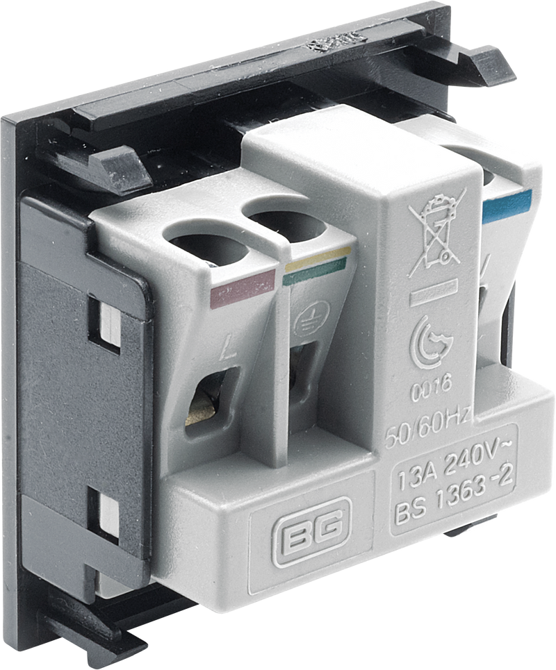 BG Electrical Euro Module - 13A (UK) unswitched socket