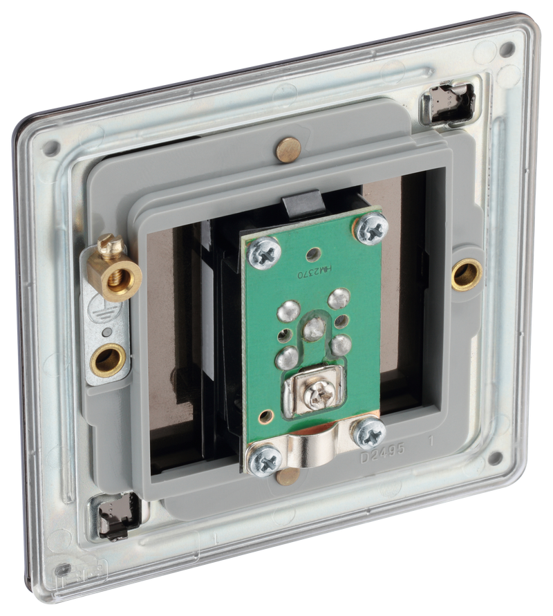 BG Electrical Flatplate Screwless Black Nickel - Single satellite