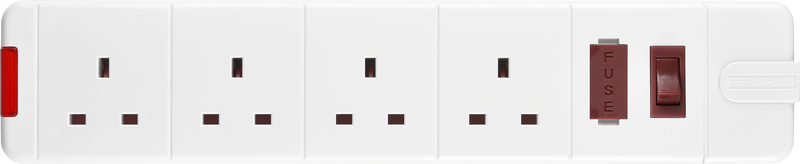 Masterplug Basic - 4 Sockets, 13A, White
