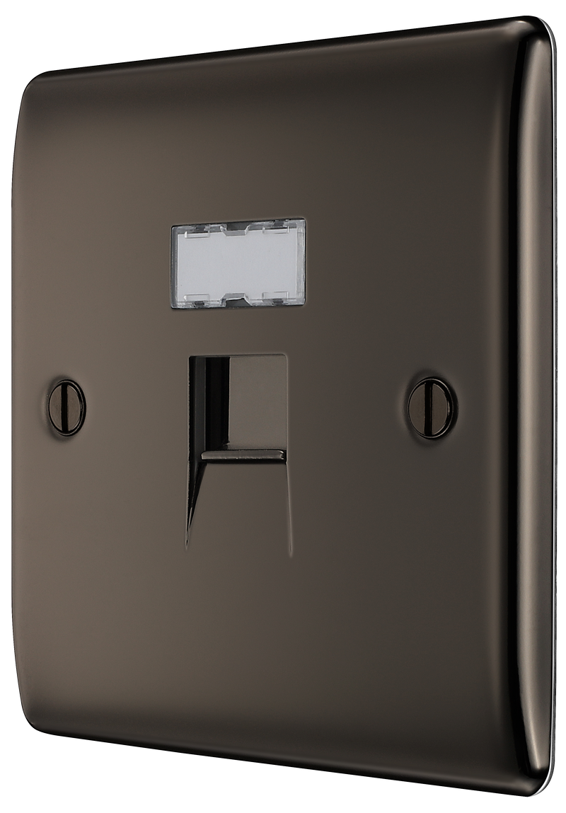 BG Electrical Nexus Metal Black Nickel - Single, RJ45 data socket