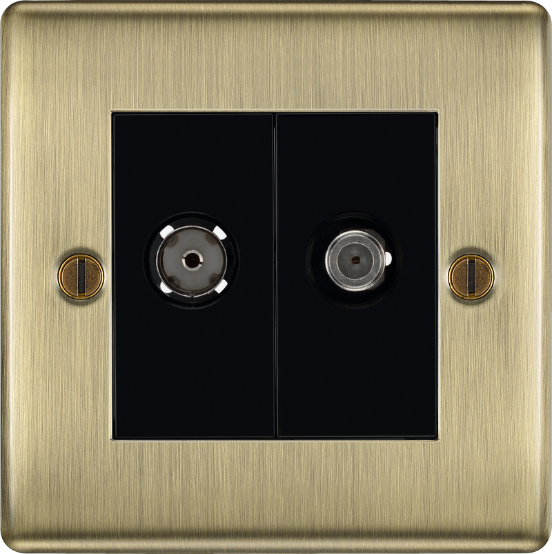 BG Electrical Nexus Metal Antique Brass - Double satellite and co-axial
