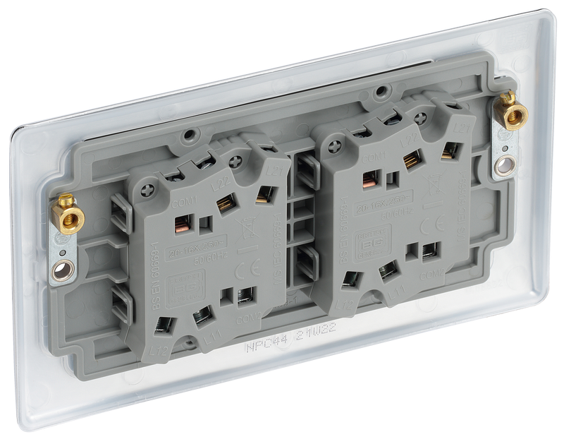 BG Electrical Nexus Metal Polished Chrome - Quadruple, 2 way switch