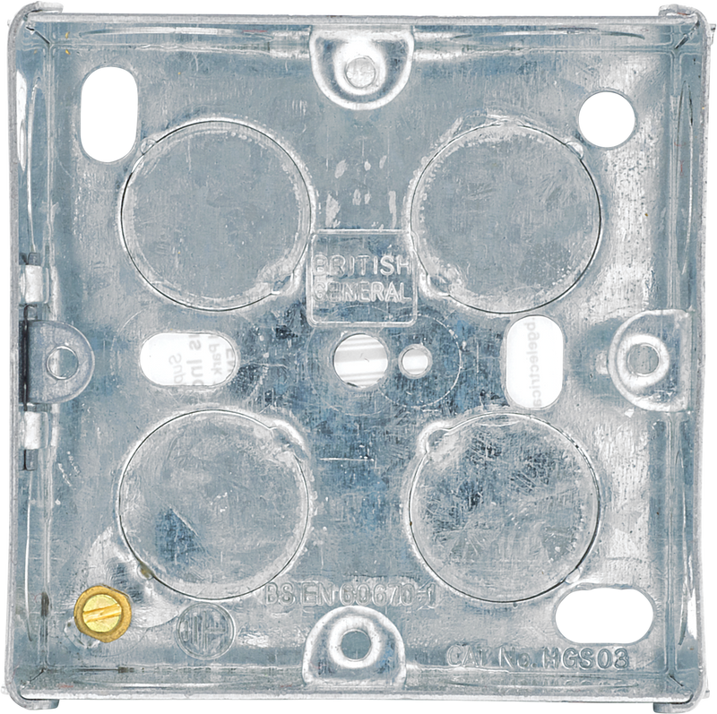 BG Electrical Contractor - Steel Knockout Box, Single, 35mm