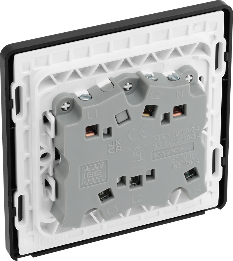 BG Electrical Evolve Matt Grey - Triple pole fan isolator