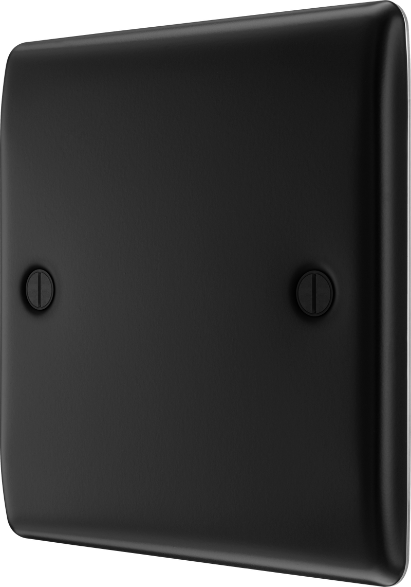 BG Electrical Nexus Metal Matt Black - Single, blank plate