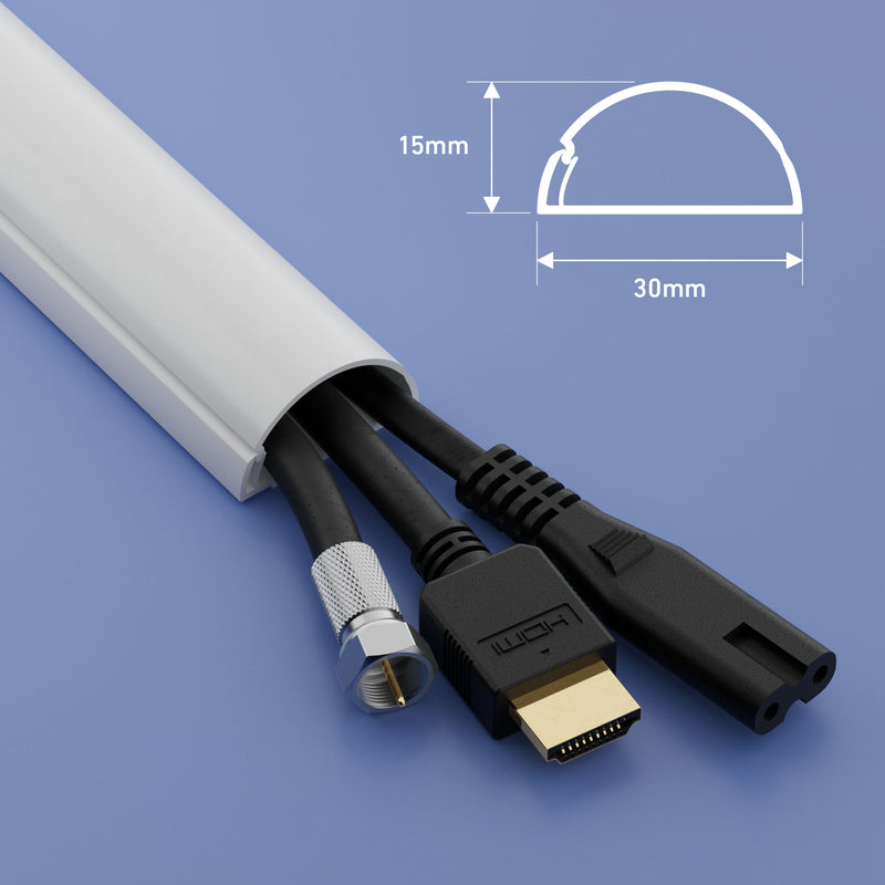 D-Line Trunking - 30x15mm White 3m Self Adhesive Length