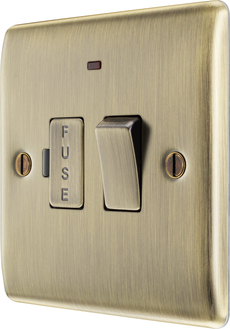 BG Electrical Nexus Metal Antique Brass - Switched and fused with indicator