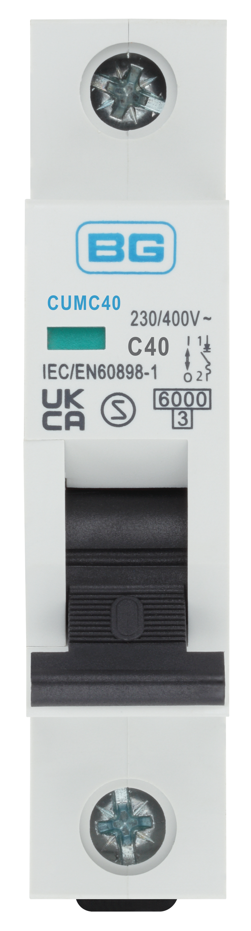 BG Circuit Protection MCB - Bidirectional 40A, C Curve, MCB, Single Pole, 6kA,1 module