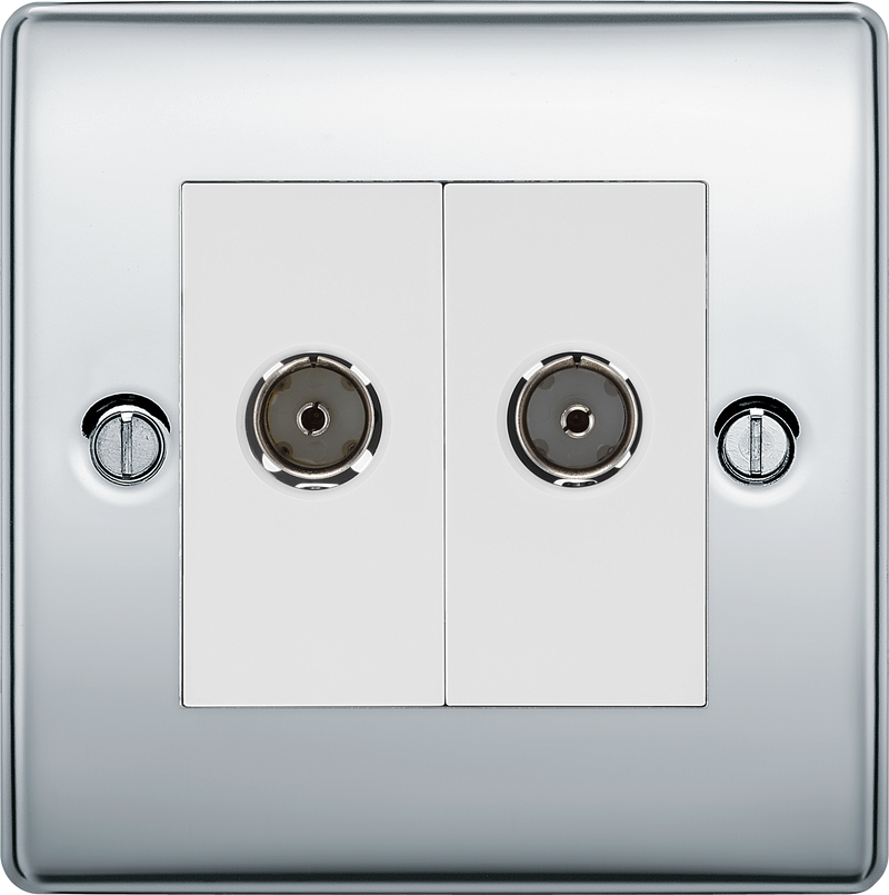 BG Electrical Nexus Metal Polished Chrome - Double, isolated, co-axial