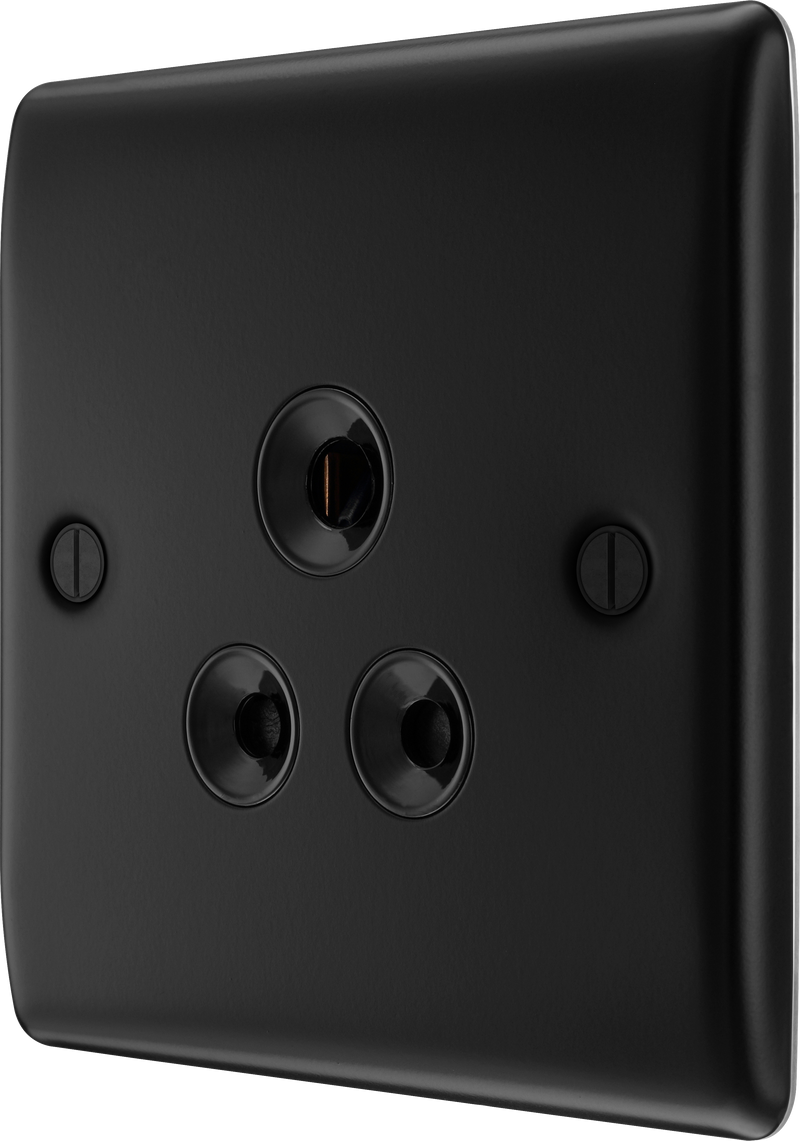 BG Electrical Nexus Metal Matt Black - 5A, single, unswitched, round pin