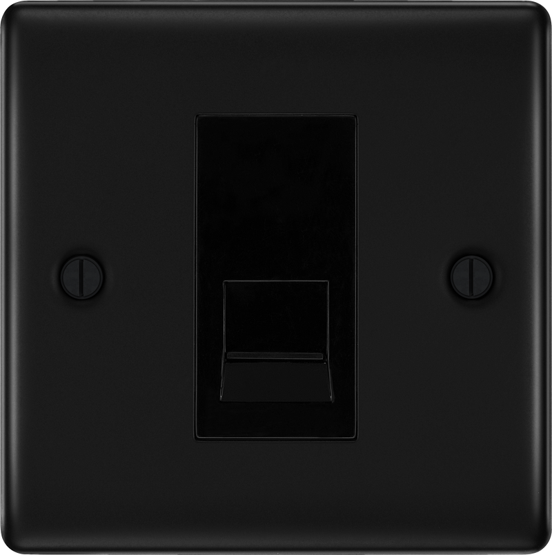 BG Electrical Nexus Metal Matt Black - Single, telephone socket, master
