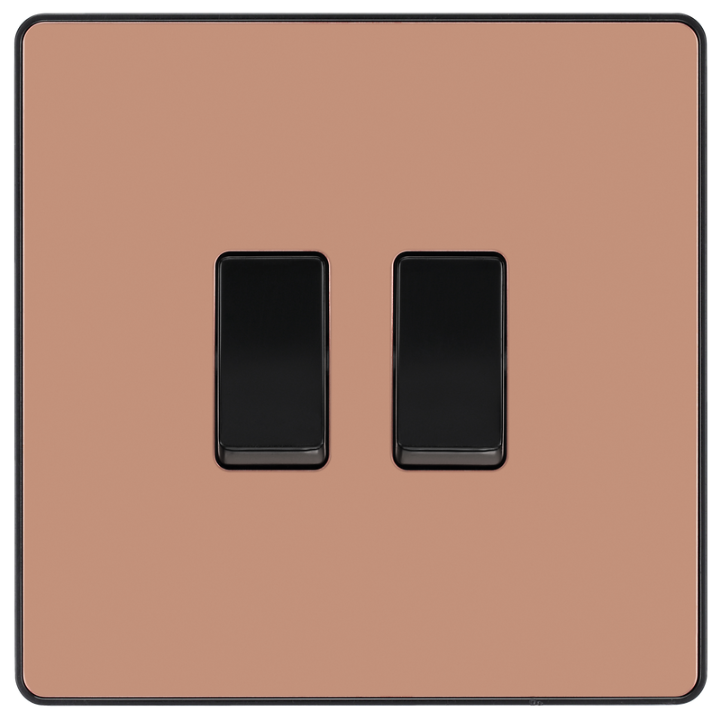 BG Electrical Evolve Polished Copper - Double, 2 way switch