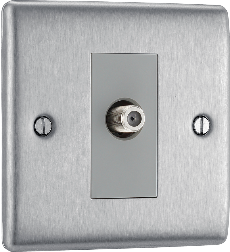 BG Electrical Nexus Metal Brushed Steel - Single, satellite