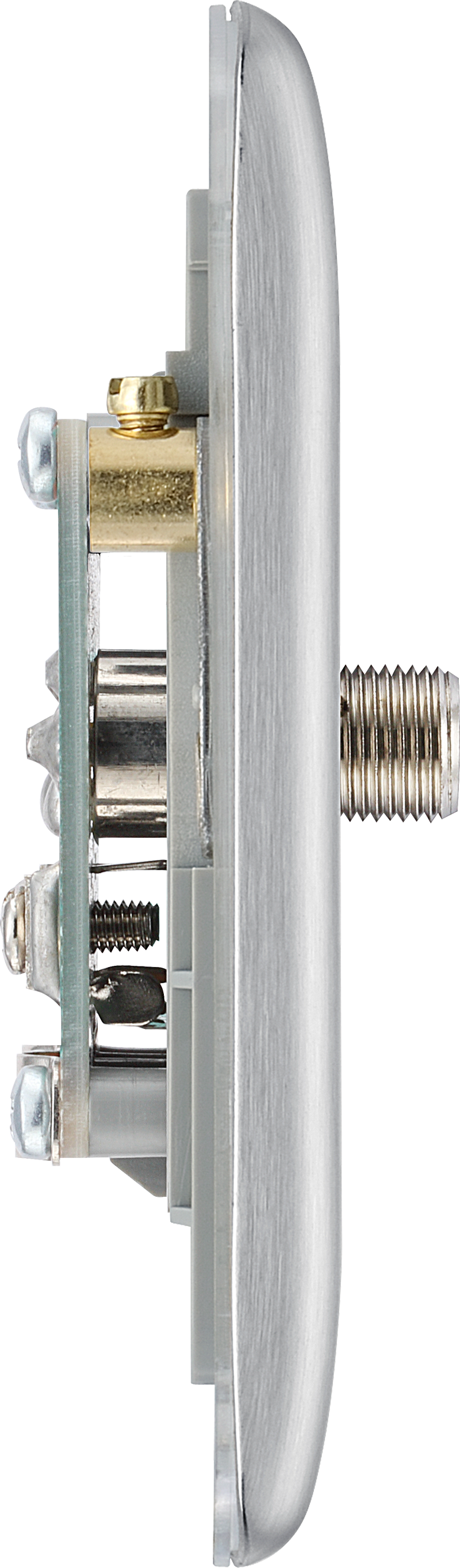 BG Electrical Nexus Metal Brushed Steel - Double, satellite and co-axial