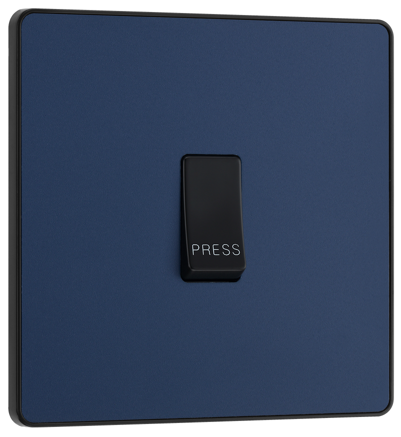 BG Electrical Evolve Matt Blue - Single, bell push switch