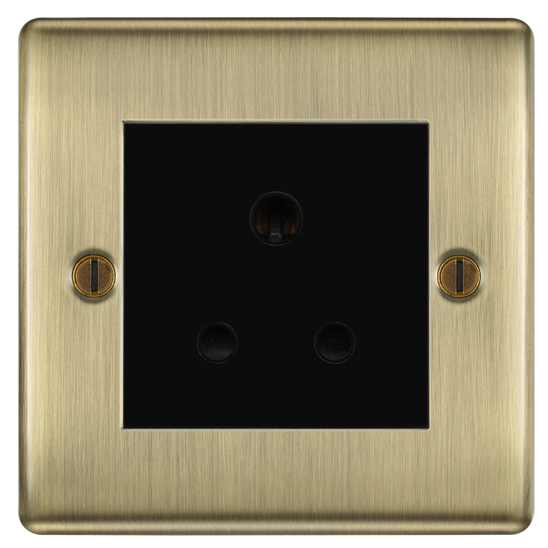 BG Electrical Nexus Metal Antique Brass - 5A, single, unswitched, round pin