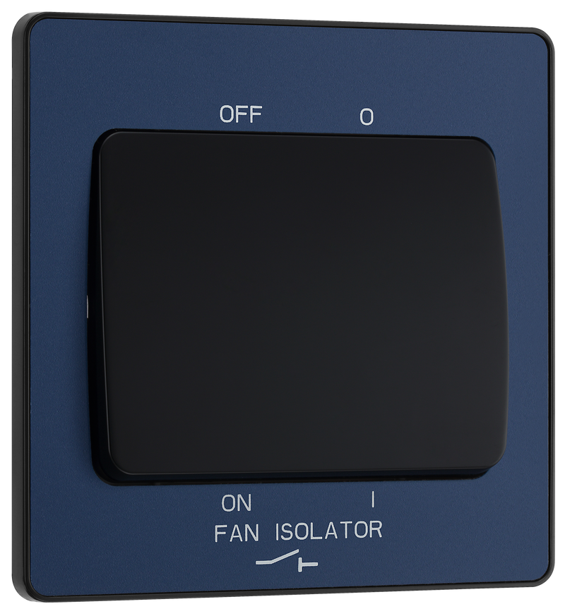 BG Electrical Evolve Matt Blue - Triple pole fan isolator