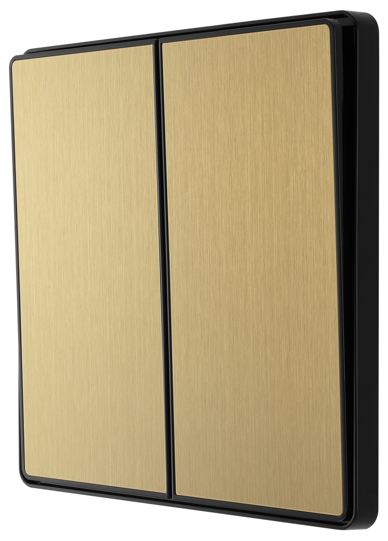 BG Electrical Evolve Satin Brass - Double, 2 way switch, edge rocker