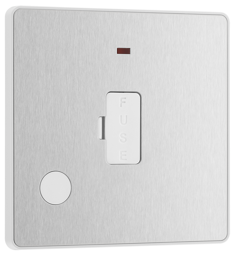 BG Electrical Evolve Brushed Steel - Unswitched and fused