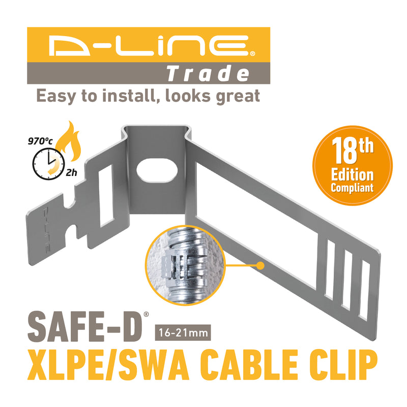 D-Line Fire Clip - Adjustable Cable Clip 16-21mm - Galv (Pack of 100)