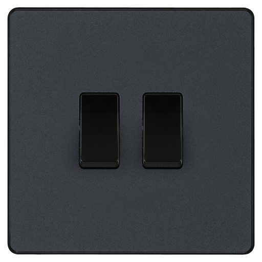 BG Electrical Evolve Matt Grey - Double, 2 way switch