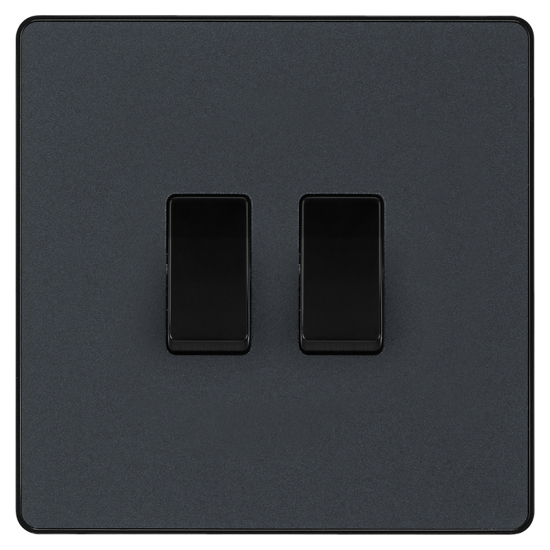 BG Electrical Evolve Matt Grey - Double, 2 way switch