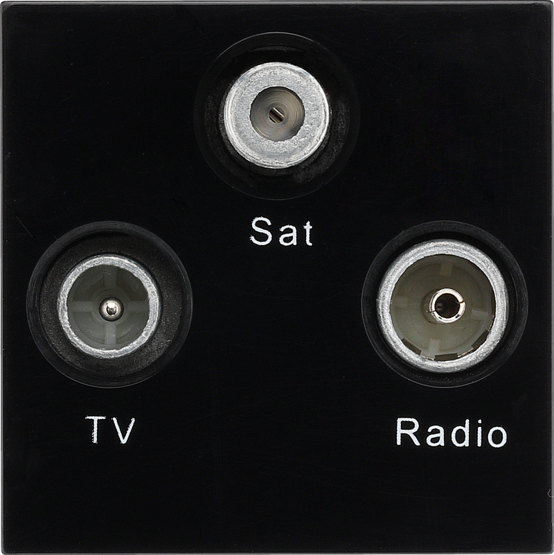 BG Electrical Euro Module - TV radio and satellite - TV IEC male, radio IEC female, satellite female
