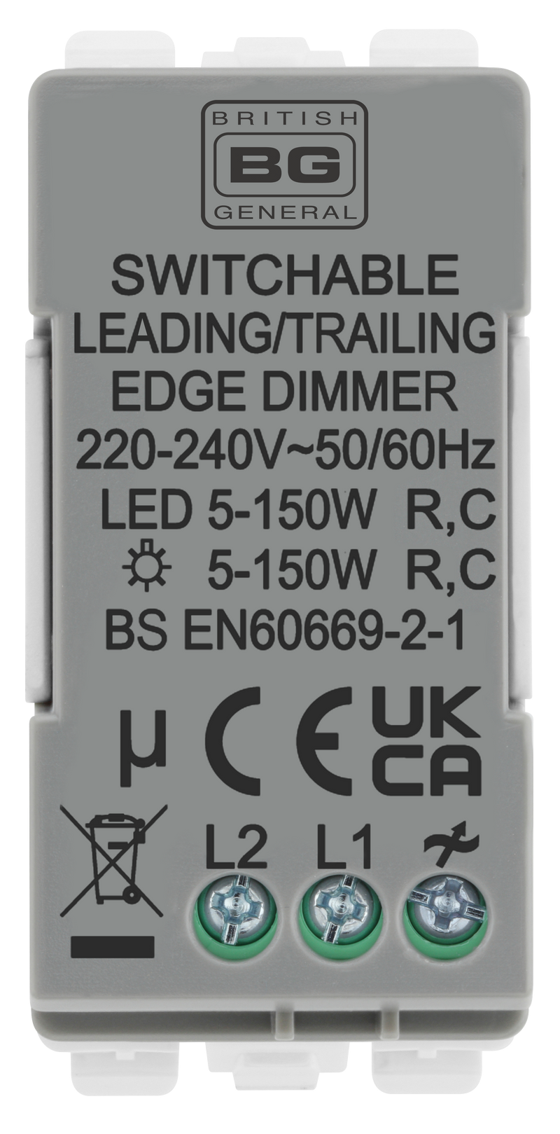 BG Electrical Grid - 2 way, Intelligent Dual Mode Dimmer (EVOLVE WHITE)