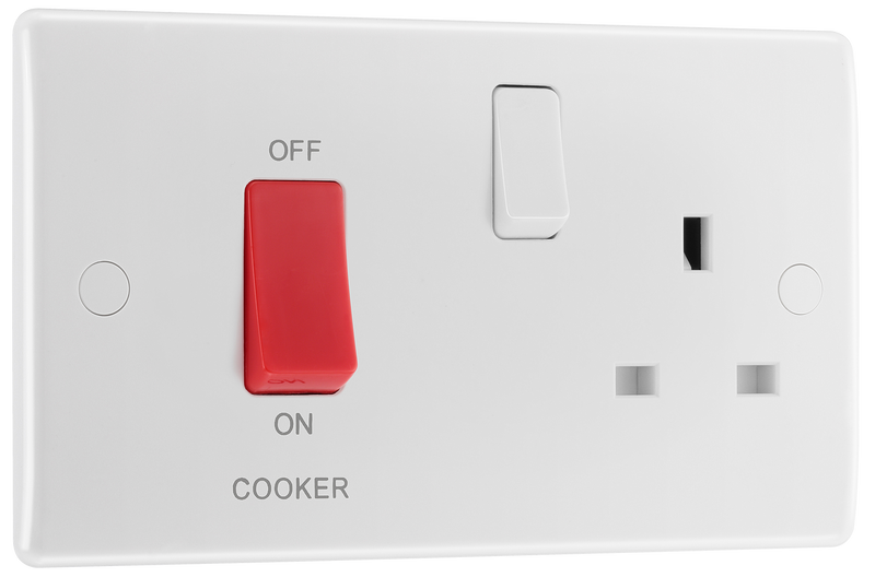 BG Electrical 800 Series - 45A double pole, with switched socket