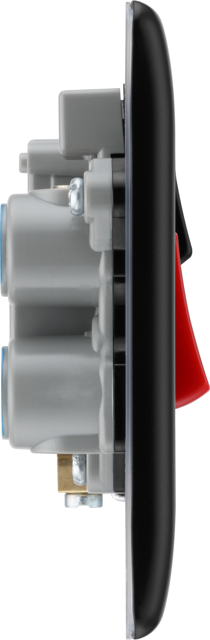 BG Electrical Nexus Metal Matt Black - 45A double pole, with switched socket and indicators