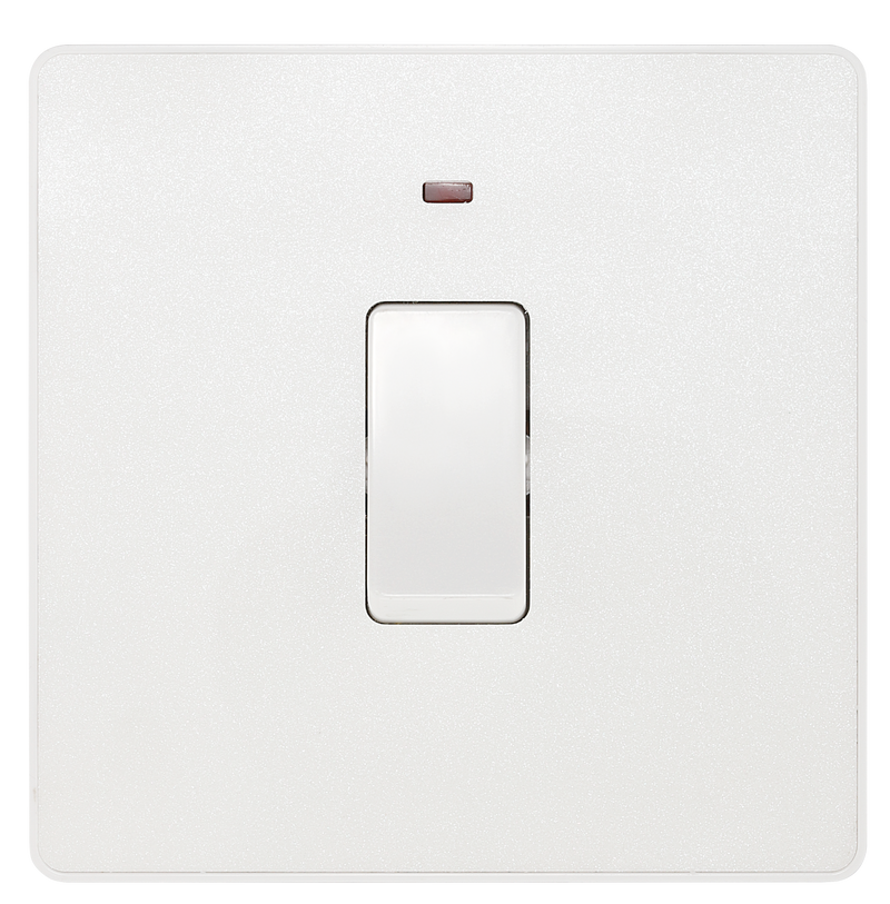 BG Electrical Evolve Pearlescent White - 20A, double pole, with indicator