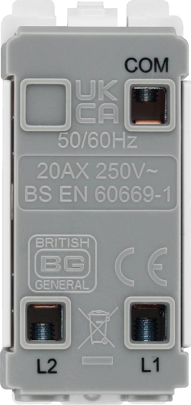 BG Electrical Grid - 2 way, single pole, printed EMG LTG TEST