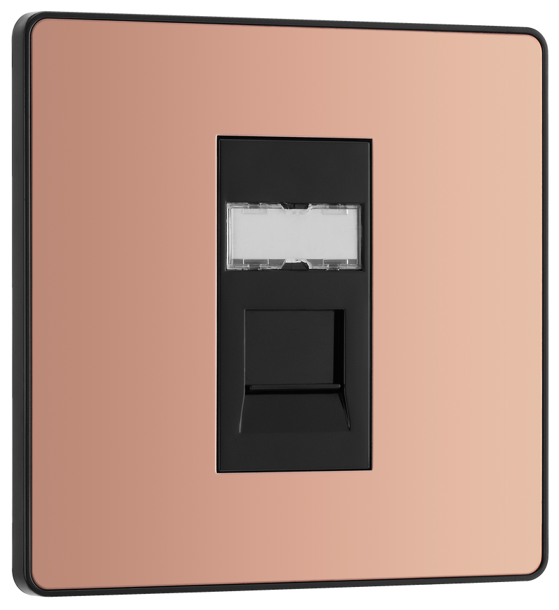 BG Electrical Evolve Polished Copper - Single, RJ45 telephone socket