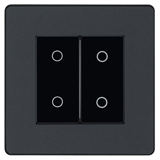 BG Electrical Evolve Matt Grey - Double, 2 way touch, 200W, secondary