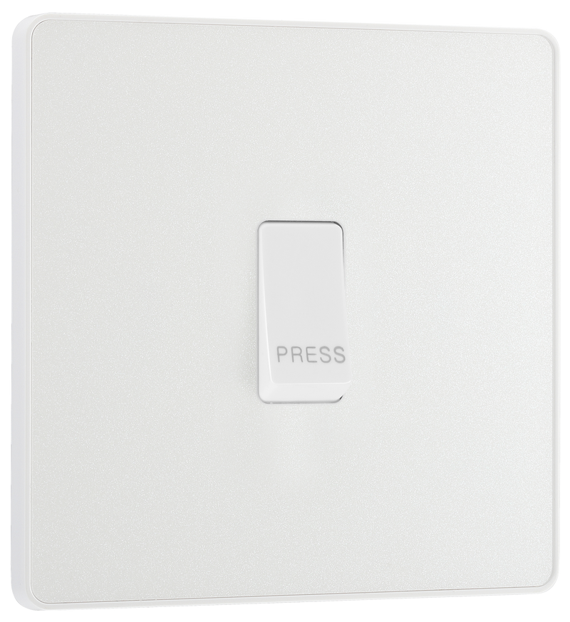 BG Electrical Evolve Pearlescent White - Single, bell push switch