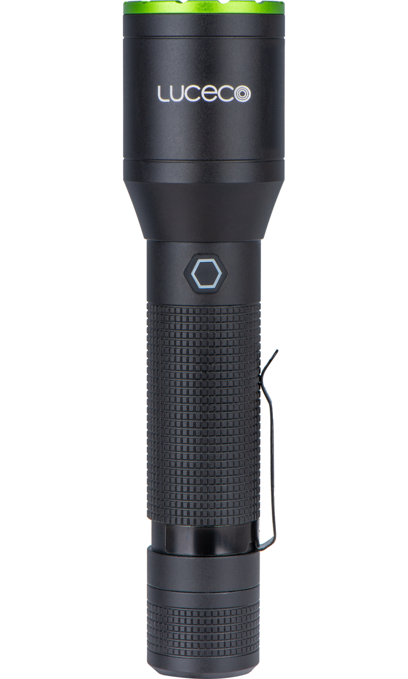 Luceco Hand Torch - Multi Focus LED Hand Torch, USB-C Rechargeable, Inspection Light, 3 Lighting Modes, IP44, 6W, 600lm, 6500K