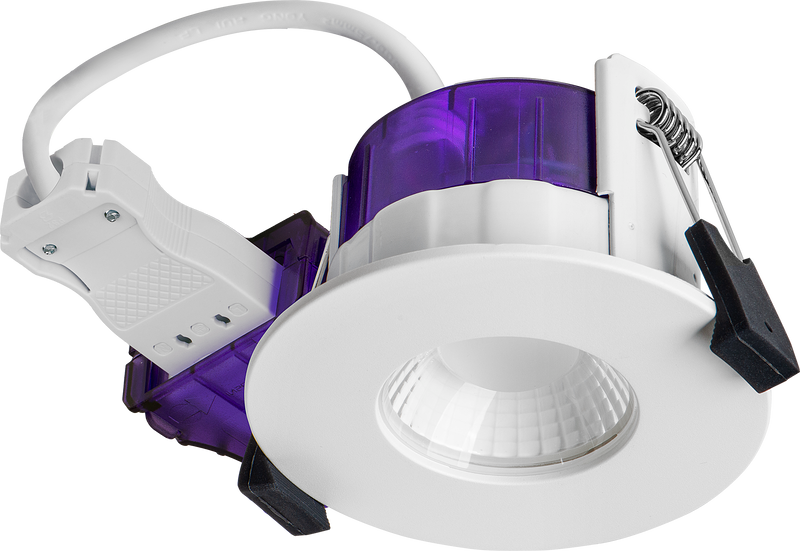Luceco Ftype Ultra - FType Ultra Fire Rated Downlight 4W/6W 690lm Power Change & CCT Change 3000K / 4000K Dim2Warm Dimmable IP65 White - Flat
