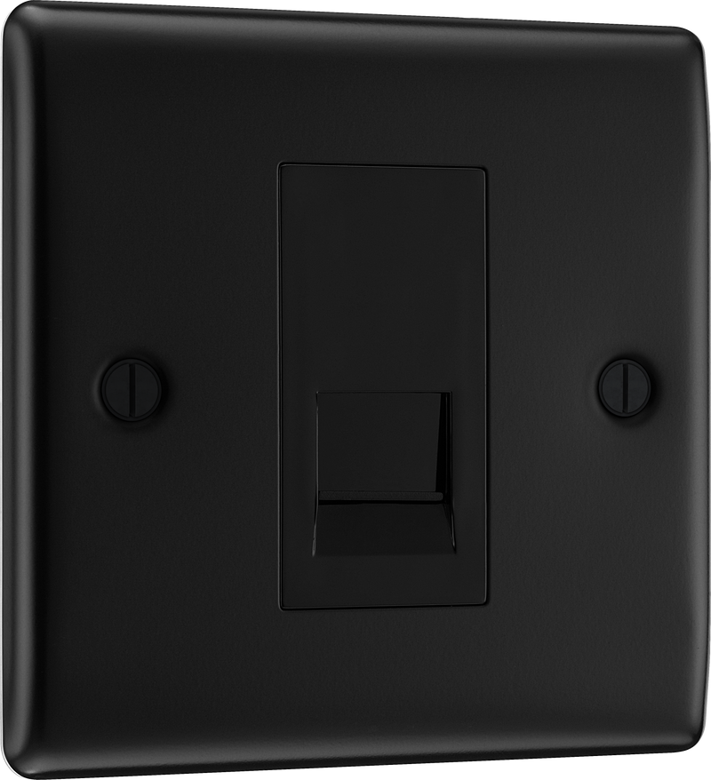 BG Electrical Nexus Metal Matt Black - Single, telephone socket, master