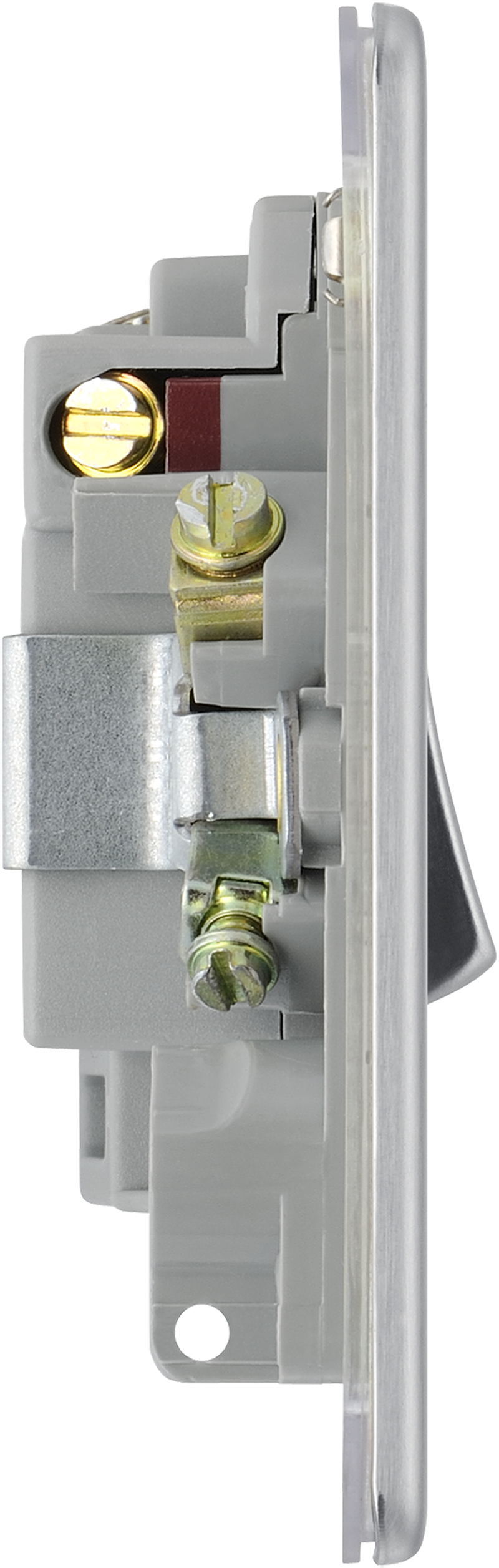 BG Electrical Flatplate Screwless Brushed Steel - Switched and fused