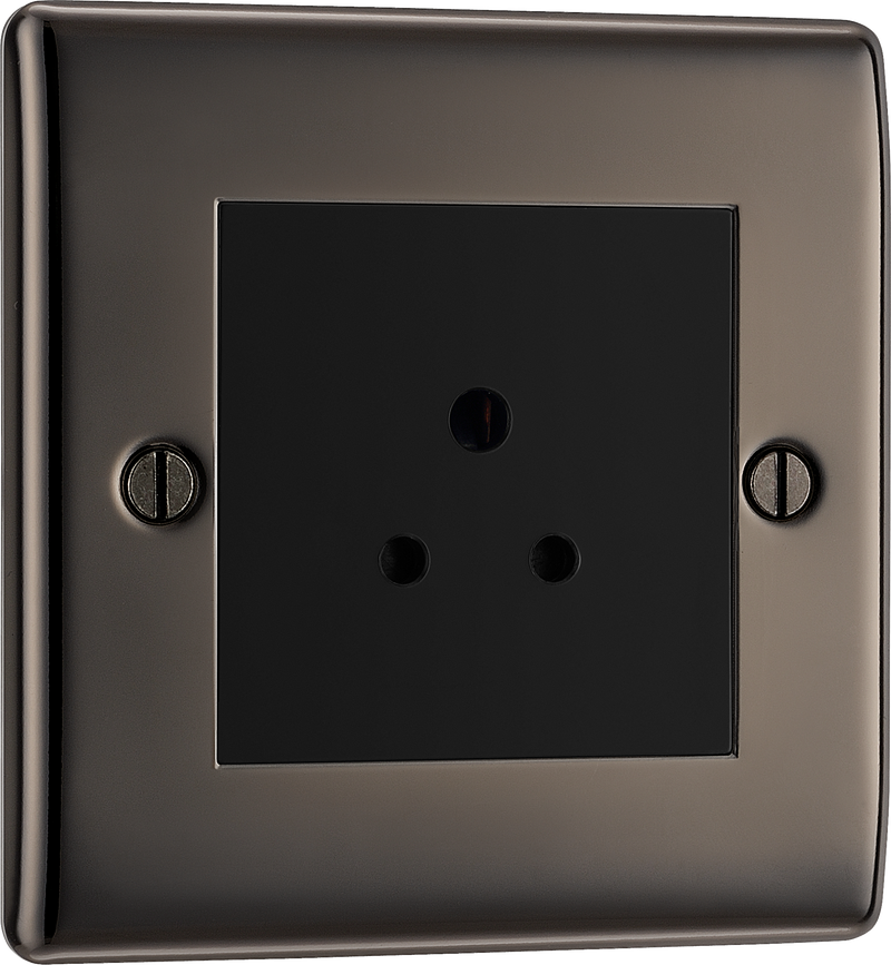 BG Electrical Nexus Metal Black Nickel - 2A, Single, unswitched, round pin