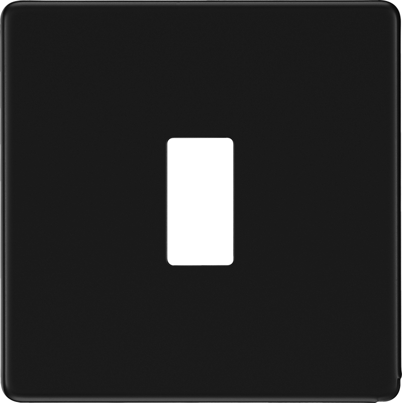 BG Electrical Flatplate Screwless Matt Black - 1 module - square