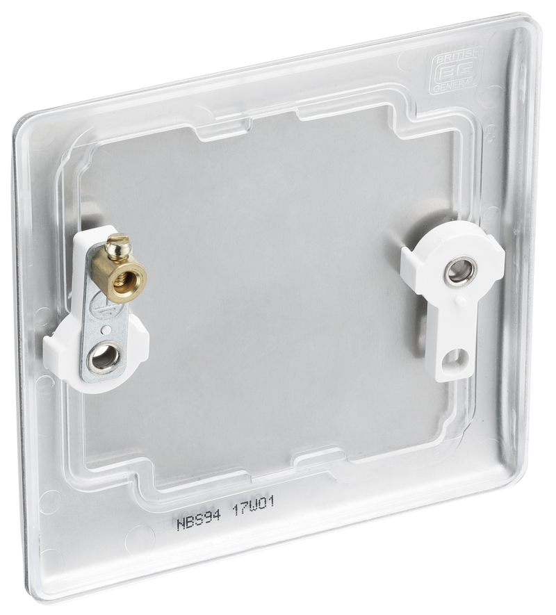 BG Electrical Nexus Metal Brushed Steel - Single, blank plate