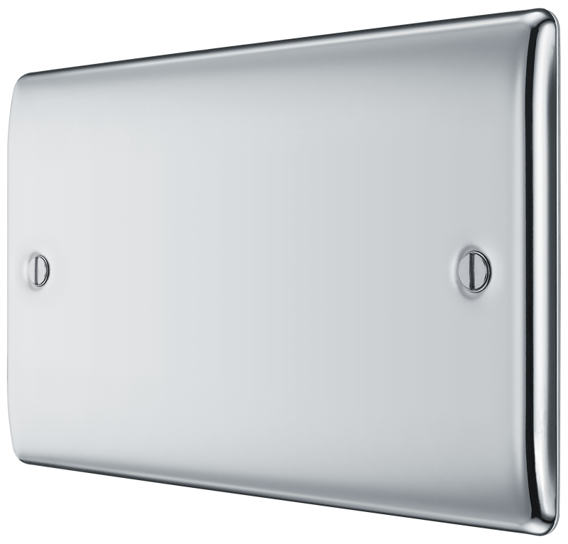 BG Electrical Nexus Metal Polished Chrome - Double, blank plate