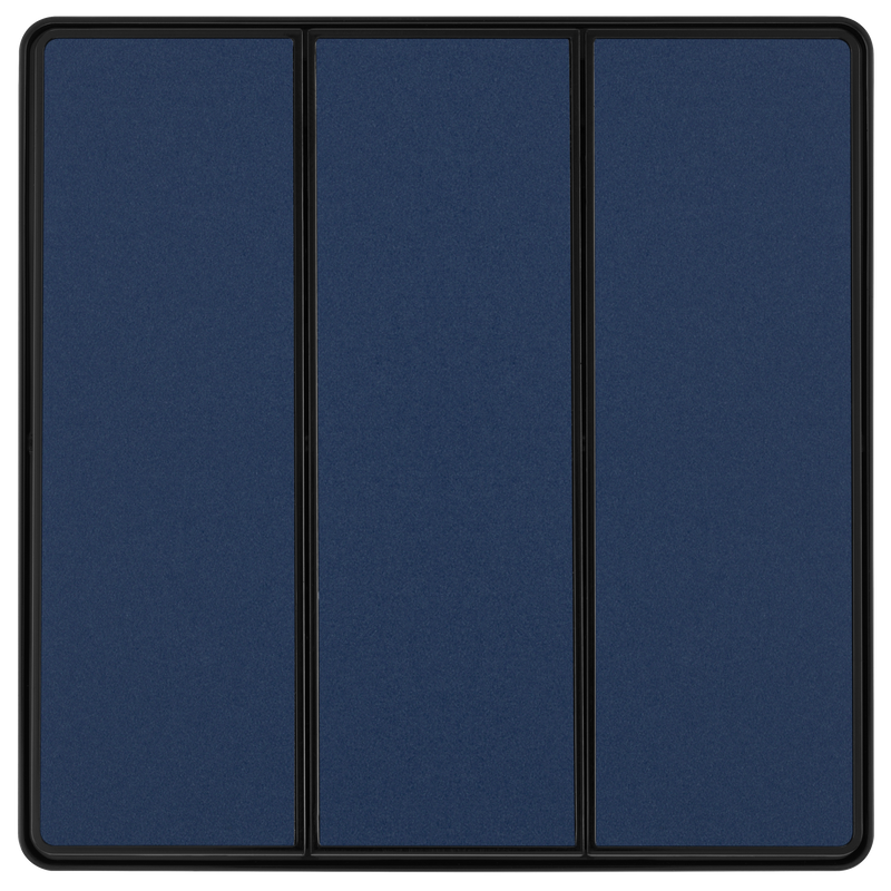 BG Electrical Evolve Matt Blue - Triple, 2 way switch, edge rocker