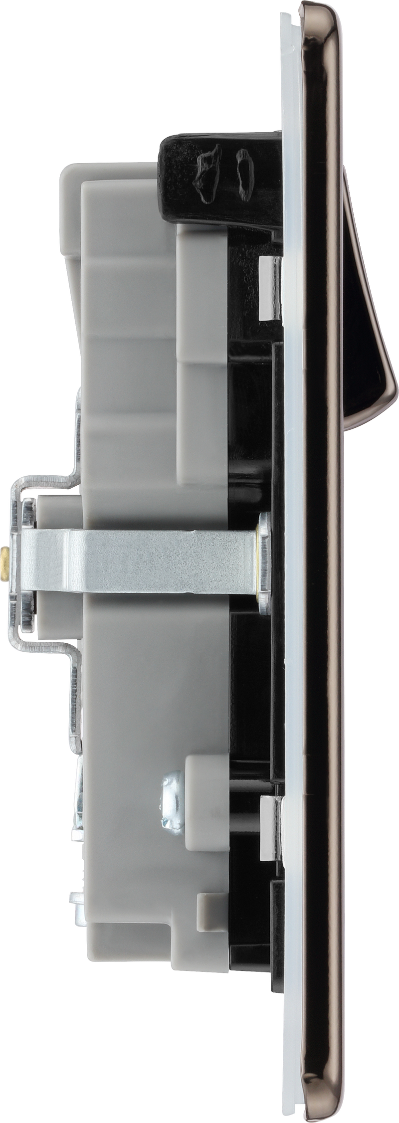 BG Electrical Flatplate Screwless Black Nickel - Double switched single pole, with USB A + C (45W)