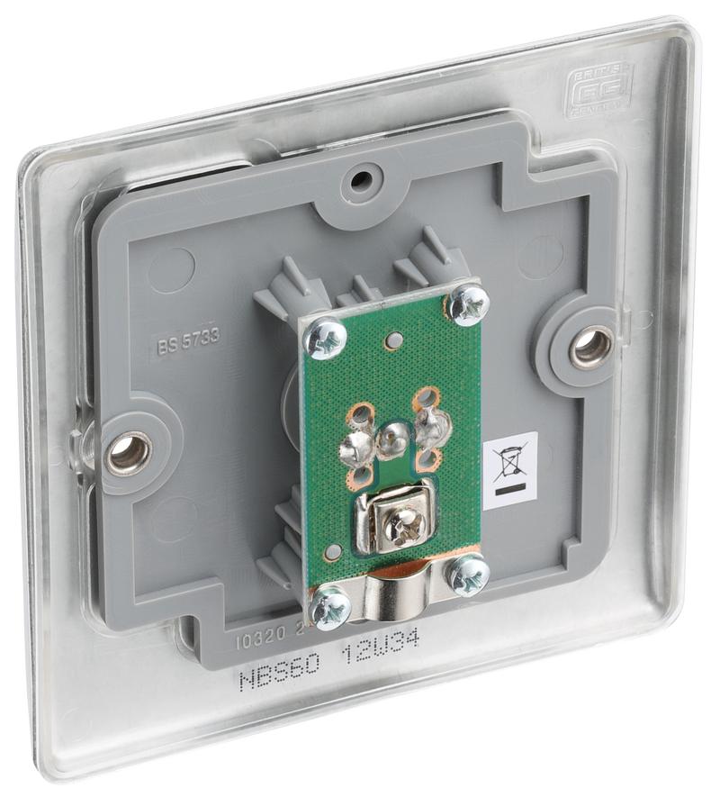 BG Electrical Nexus Metal Brushed Steel - Single, co-axial