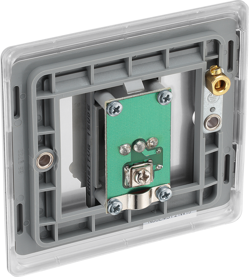 BG Electrical Nexus Metal Brushed Steel - Single, isolated, co-axial